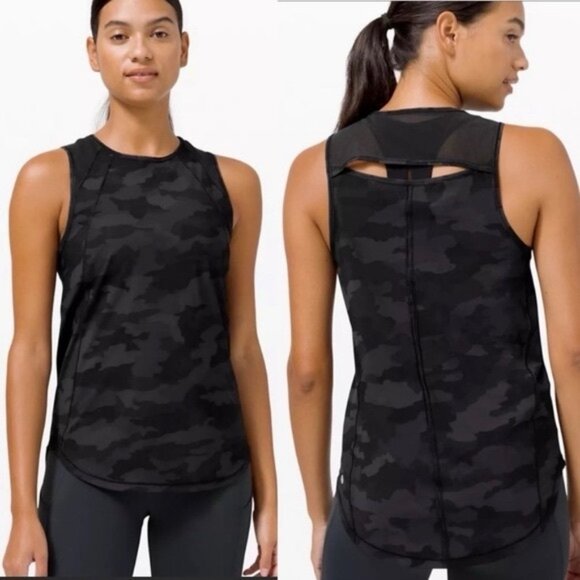 Lululemon Sculpt Tank Sequoia Camo Print Deep Coal Black No Size Tag SMALL‎ - Picture 6 of 12